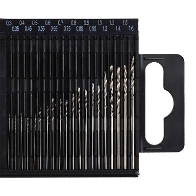 20Pc Mini HSS Drill Twist High Speed Steel Small Set For Wood Drilling In Case