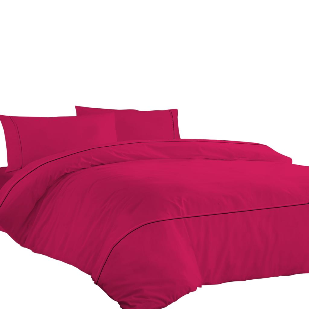 Aukščiausios kokybės 600TC egiptietiško medvilnės antklodės užvalkalų komplektas su stilingais horizontaliais kantais (3 vnt. rinkinys: 1 antklodės užvalkalas ir 2 pagalvių užvalkalai) - Kelių dydžių ir spalvų