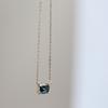London Blue Topaz K10YG Rectangle Necklace for Women [cui-cui]