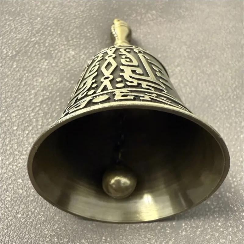 Antique Copper Hand Bell Call Bell Ring Early Education Reminder Restaurant Order Food Bell Old Man Design Kitchen Accessories