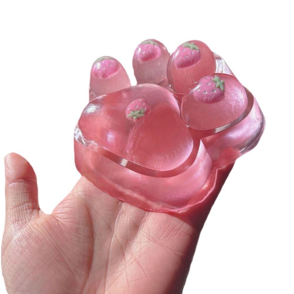 Ultra-large Strawberry Cat Paw Fidget Toy Slow Rebound Cat Paw Pinch Toy Children