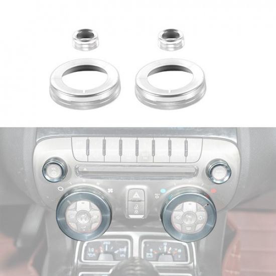 Mittelkonsolen-Klimaanlagen-Radio-Schalterknopf-Abdeckung Zierleiste Für Chevrolet Camaro 10-15 Silber