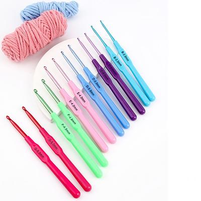 1 Pcs Multicolour Plastic Handle Crochet Hook Knitting Needles Aluminum Crochet Hooks Template Knit Needles Weave DIY Crafts