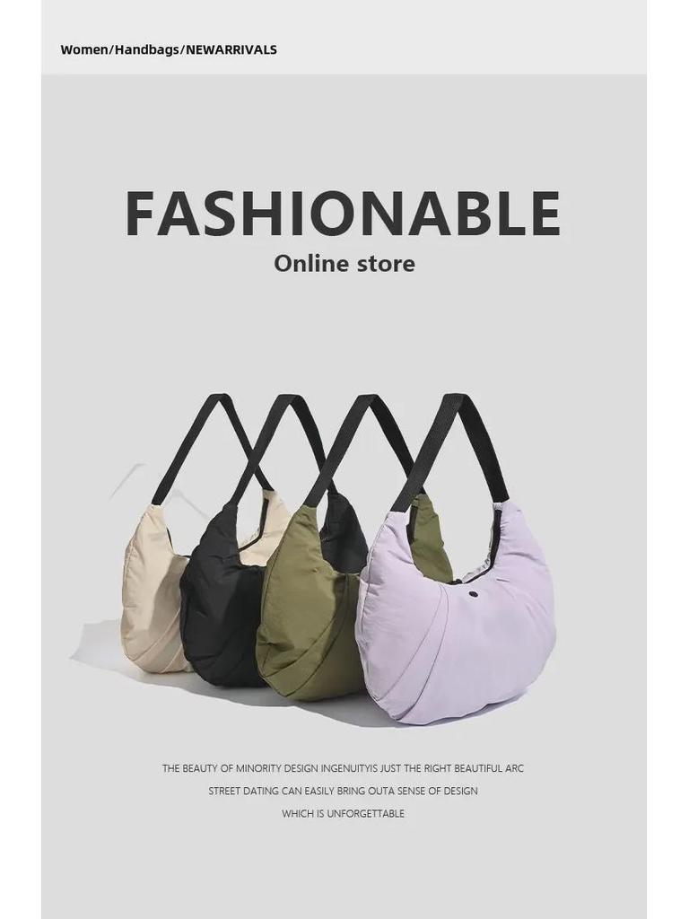 Versatile 2024 Ox Horn Crescent Yoga Bag: Lightweight, Large-Capacity Nylon Fitness & Travel Bag