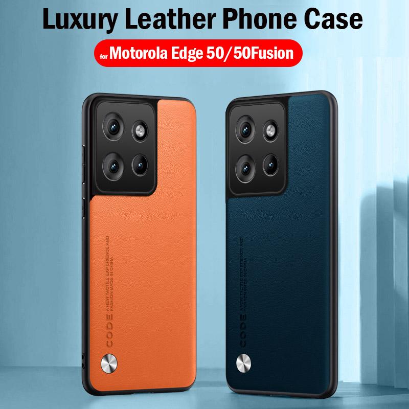 Hülle für Motorola Edge 50 / 50 Fusion Hülle Luxus Fasertextur PU-Leder Handy Capa für Für Moto Edge 50 Pro Ultra Cover
