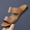 Fashion Luxury Cowhide Men's Slippers 2025Summer New Casual Slippers Outdoor Non Slip Flat Sandals Comfort Open Toe Beach Shoes for Men