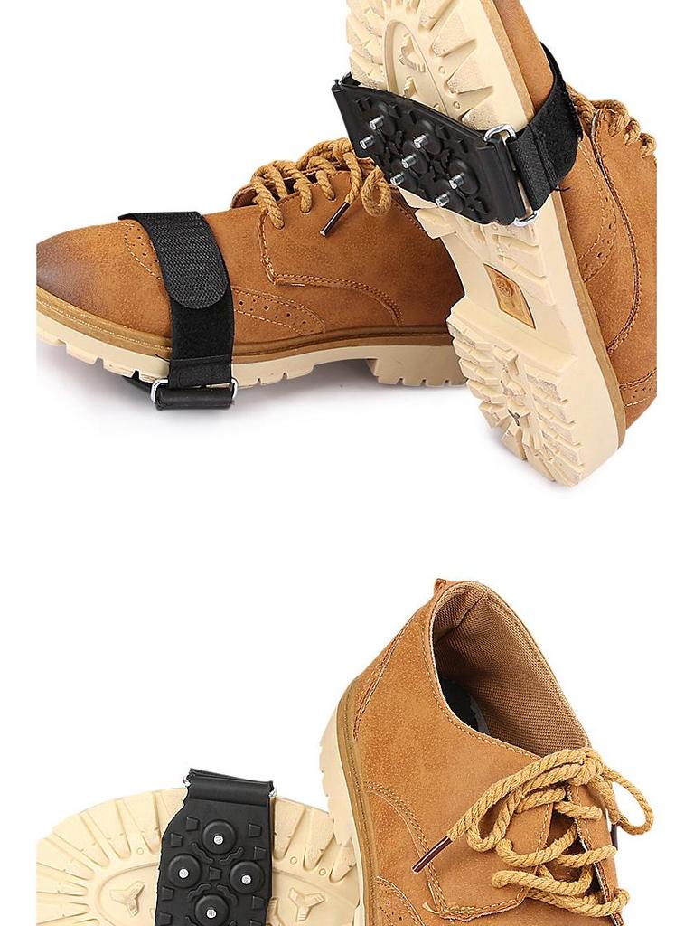 Adjustable Outdoor 7-Tooth Ice Cleats: Portable Anti-Slip Shoe Covers for Travel and Mountaineering.