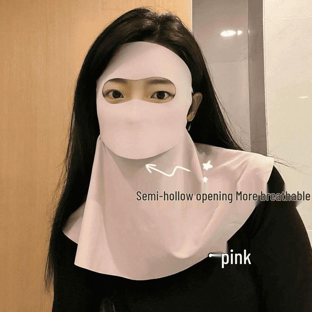 Summer Ice Silk Half Face Mask: Breathable, 3D-Stereo Design for Sun and UV Protection, Slimming Effect.