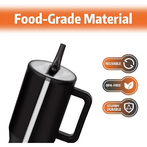 Replacement Straws for Hydrojug traveler 40 oz, Reble Plastic Straws Compatible with Hydrojug Cup, Clear Transparent Straight Drinking Straws, Set of