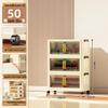 40-60cm Wide Transparent Foldable Double Door Floor Storage Cabinet with Multiple Layers