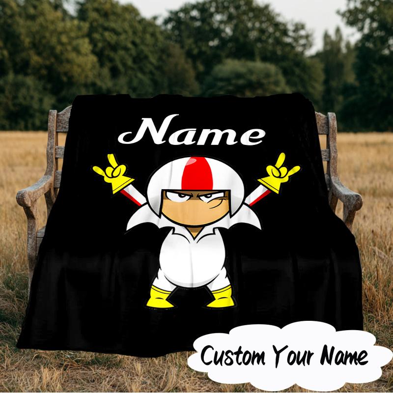 Custom Name Powerful Warrior Buttowski Blanket Ideal Bedding Blanket Perfect for Travel, Camping, Living Rooms, Offices, Sofas, Fan Christmas Gift