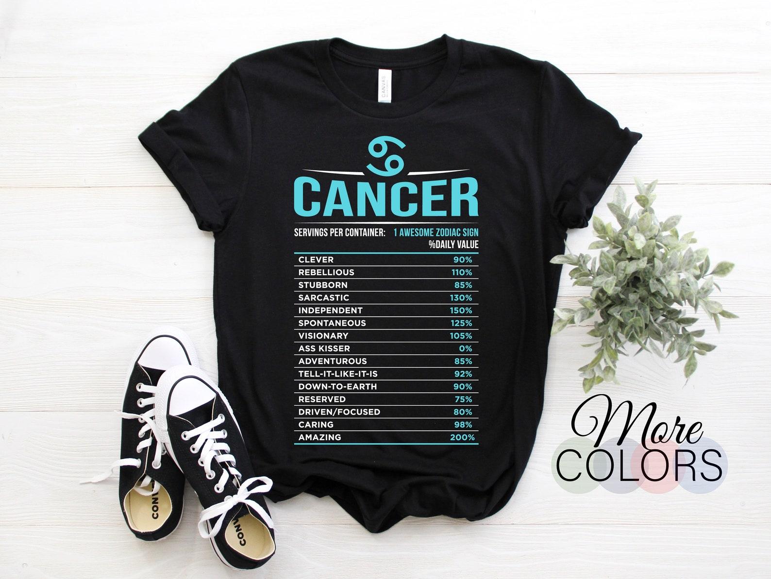 Cancer Zodiac Facts Traits Horoscope Astrological Sign T-Shirt, Born June 21 to July 22, Gifts for Family, Birthday Christmas Present Tees, 120