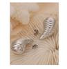 Vintage Chinese Style Water Drop Titanium Earrings with Multi-Layered Texture Design