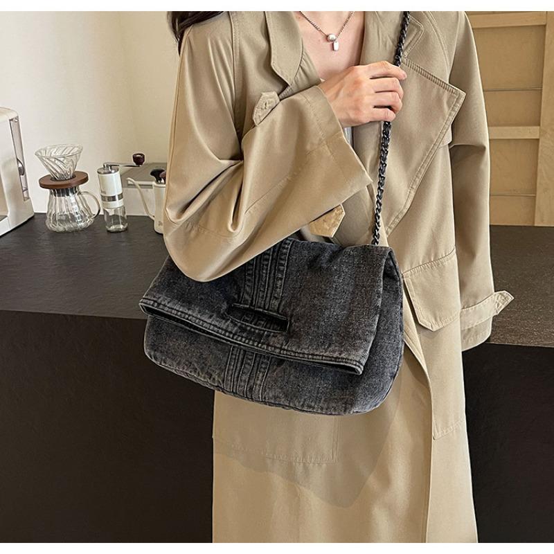 New Style Large Capacity Commuter Bag for Women, Fashionable Denim Tote Bag