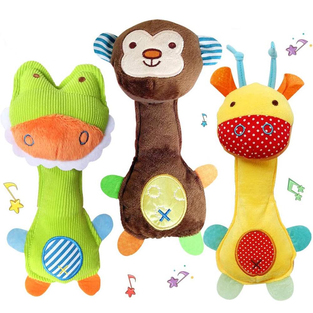 3 Pcs/set Baby Soft Rattles Toys Animal Sound Rattle Toys Infant Early Developmental Baby Toys Newborn Infant Gift
