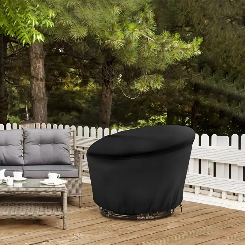 Heavy-Duty Oxford Cloth Outdoor Chair Cover-All-Weather Black Cover for Garden, Patio, Balcony Furniture-Compatible with Chairs nero