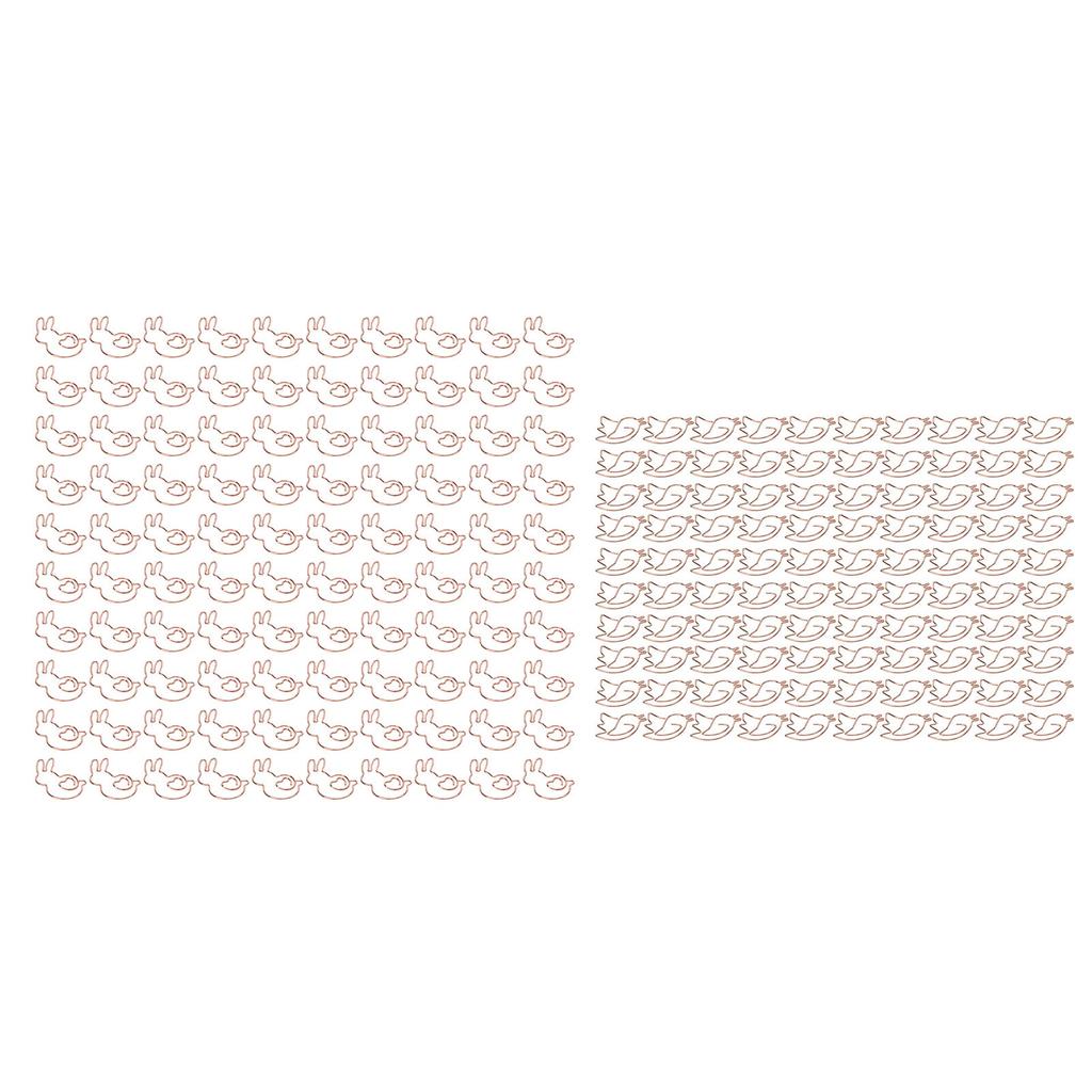100PCS Paper Clips Portable Cute Animal Shape Electroplating  Gold Metal Paper Clip Box Office S