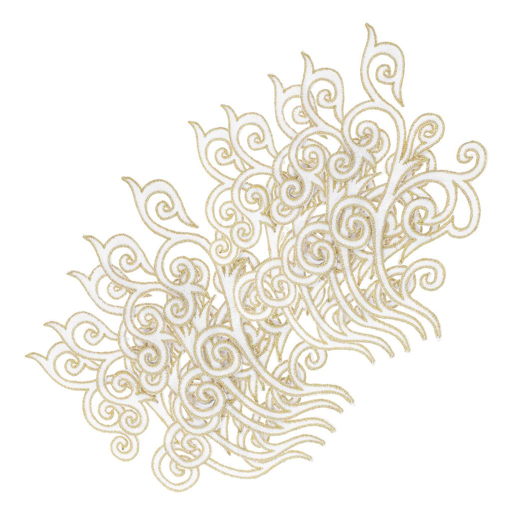 10Pcs Cloud Pattern Embroidered Applique Patches Self Adhesive Backing for Wedding Dress Costume Formal Gown DIY Decoration Iron