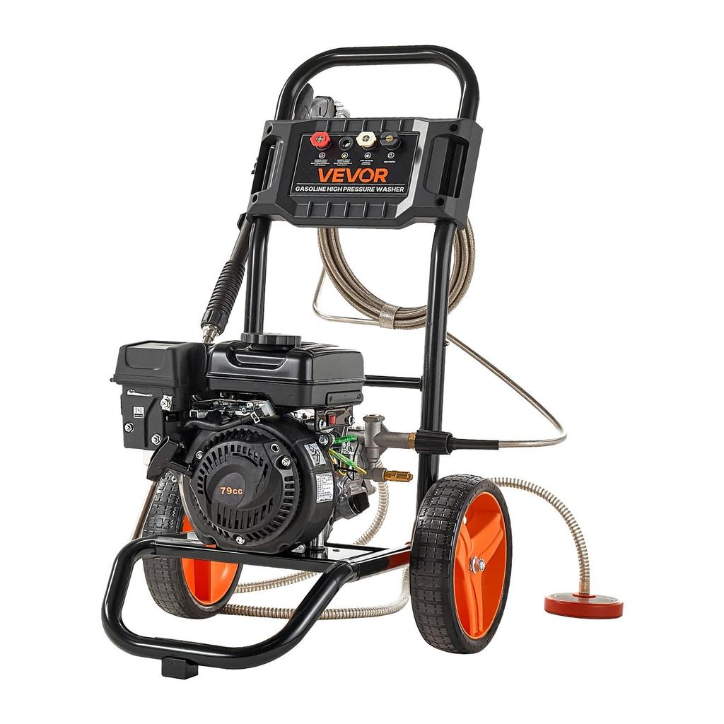 Gas Pressure Washer 2900 PSI and Max 7 L/min, Upgrade Aluminum Pump with Spray Gun and Wand, 4 Nozzle Set, Gas Powered Pressure Washer for Cars,