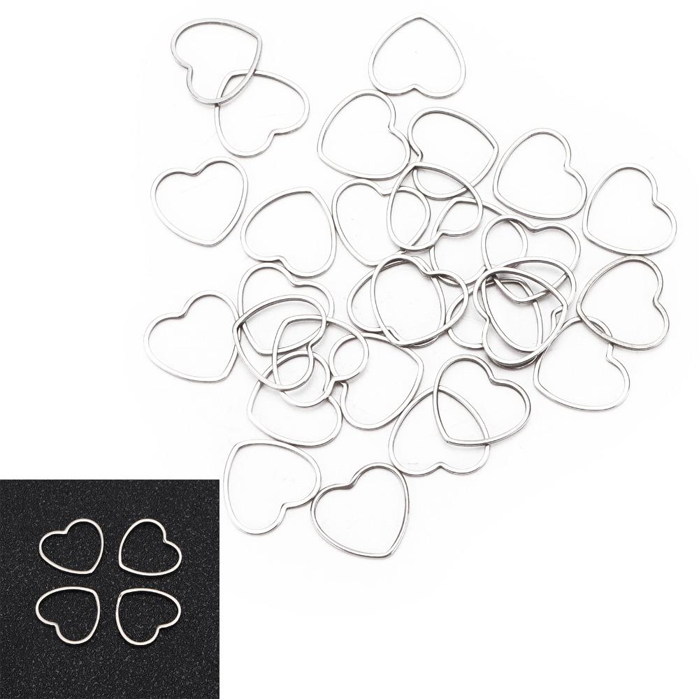 30pcs Stainless Steel Hollow Frame Pendants Silver Stainless Steel Pendants Earring Craft