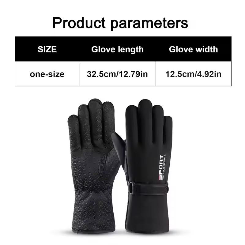 Winter Skiing Travel Full Finger Gloves for Men Thickened Warm Waterproof Riding Gloves Touch Screen Plush Motorcycle Gloves
