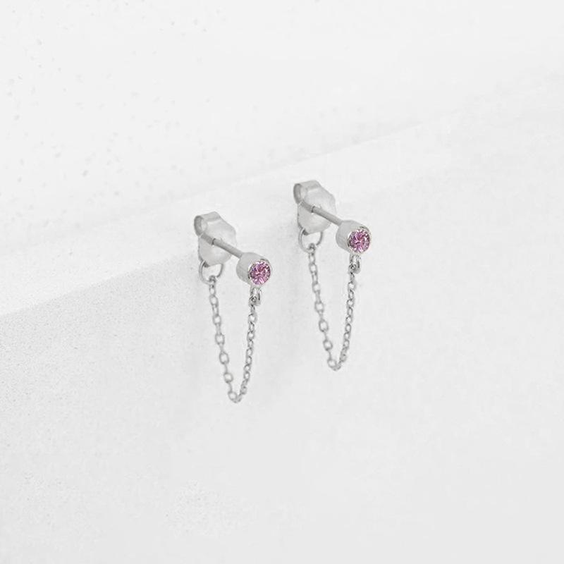 eManco Tassel Colorfast Rhinestone Earrings - European & American Light Luxury, Personalized & Versatile Studs