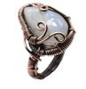 Moonstone Natural Gemstone Copper Wired Ring US Size-7 R 4717