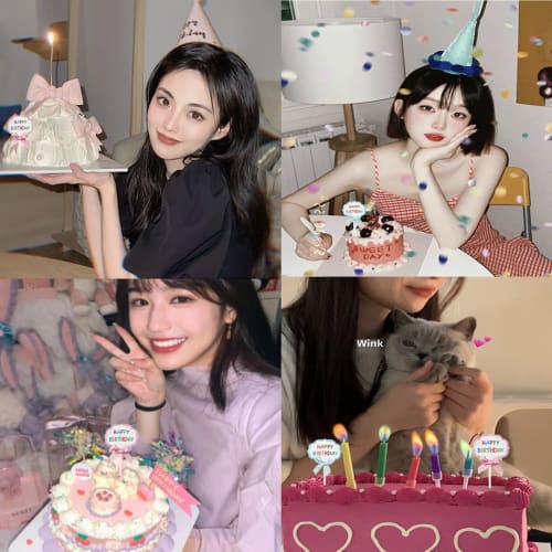 nalaina Happy Birthday Cake Toppers (20 pieces), Handwritten Birthday Cake Insert Cards, DIY Birthday Cake Decorations, Happy Birthday Cake Decoration