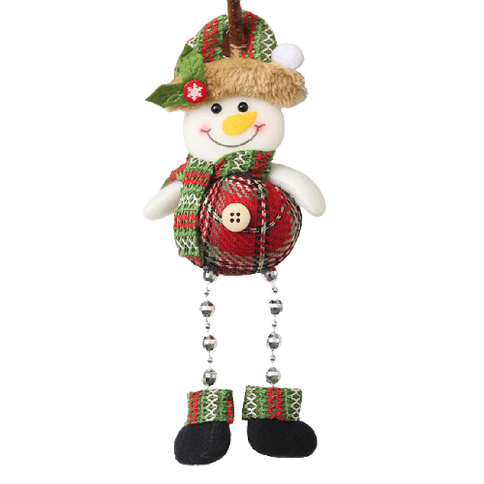 

Christmas Dolls decoration Plaid Beaded Leg Ornament Durable Cloth Decor doll for Window Wall Door Tree Holiday Gift 23x9cm