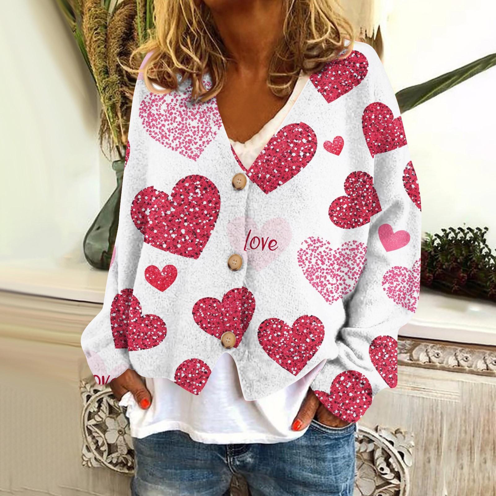 

Женская модная короткая куртка, повседневная, с длинным рукавом, с принтом ко Дню святого Валентина, однобортный плюшевый топ M красный