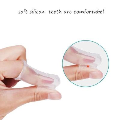 Baby Kids Finger Soft Silicone Gum Teeth Clear Deciduous Infant Toothbrush Cleaning Massage Baby Finger Toothbrush With Box