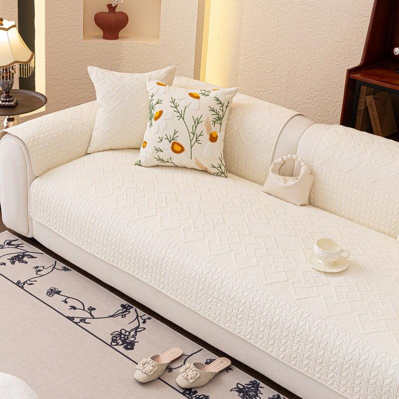 Cotton Sofa Cushion Universal In All Seasons Washed Quilted Sofa Cover Straight Row Three-Seat Sofa Cushion Universal In All Seasons