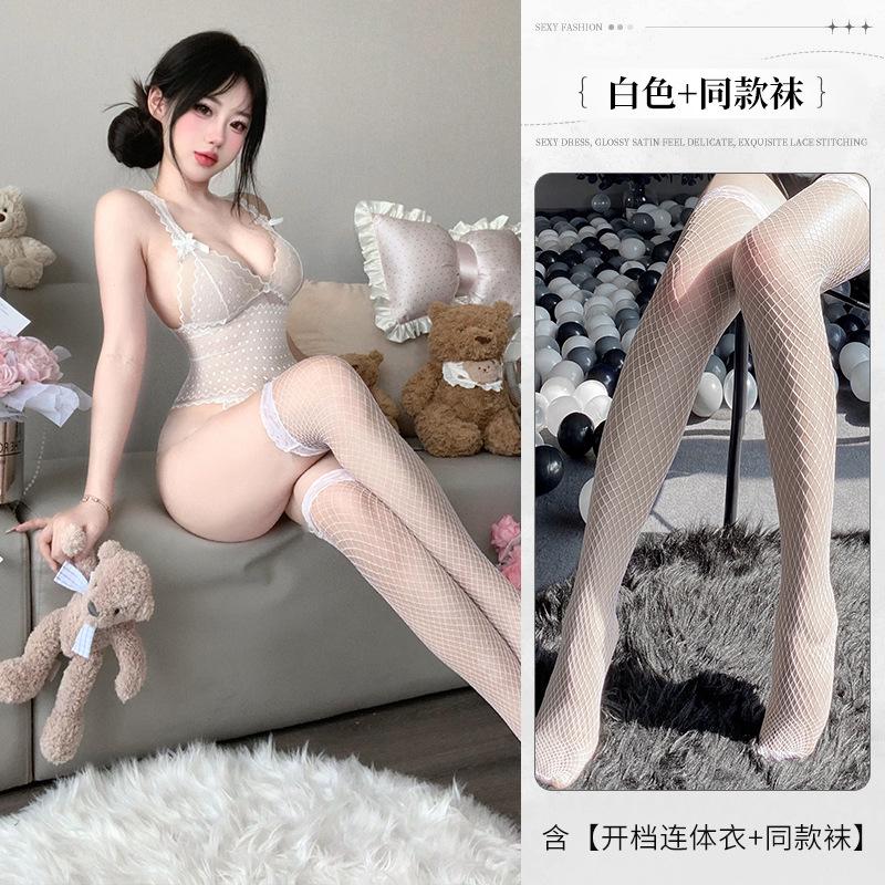 Sex Underwear Seductive Sexy Uniform Pure Desire Temptation One-piece Lace Transparent Free Open Gear Suit