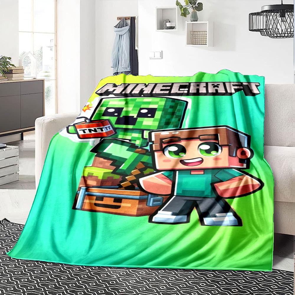 Minecraft Blanket Comfortable Suitable For Seaside Livingroom Office For All Occasions Playful Design Perfect Gift For Relatives And Friends