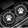 Silicone Diamond Rhinestone Dog Paw Bling Cup Holder Car Coasters Anti Slip Car Mats Water Cup Pad Interior Accessories Decor