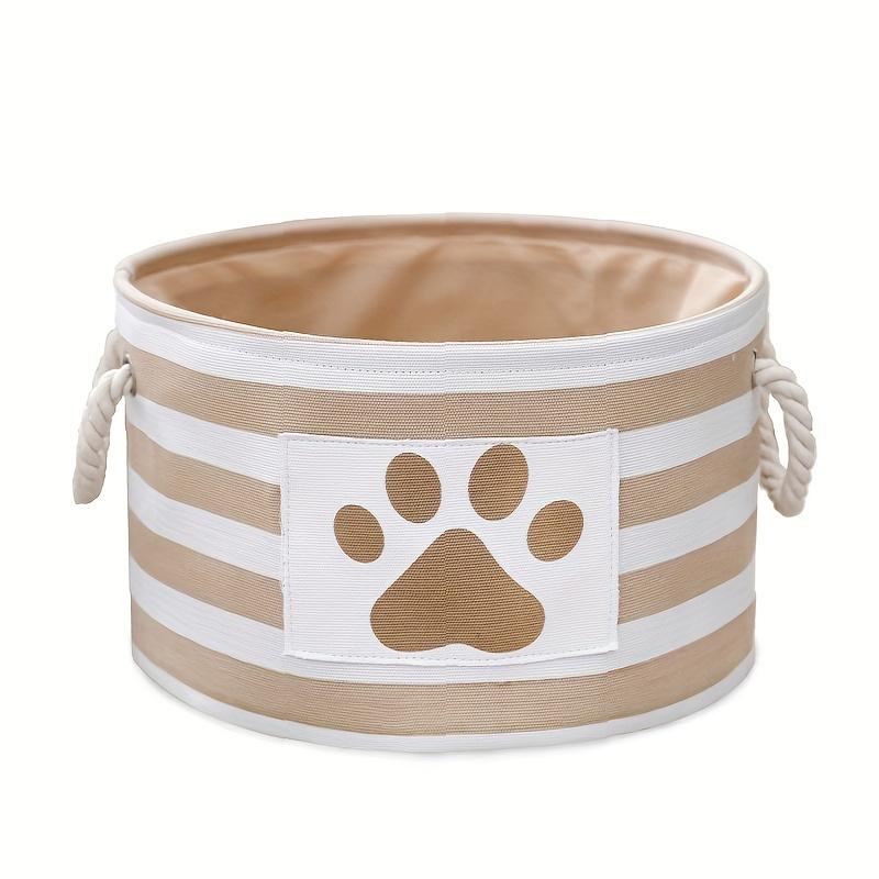 Pet Toy Storage Box - Dog Accessories Organizer With Rope Handle For Toys, Clothes & Cleaning Supplies