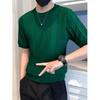 T-shirt estiva a righe da uomo, vestibilità slim, casual, a maniche corte, stile Harajuku, scollo rotondo, abbigliamento da uomo