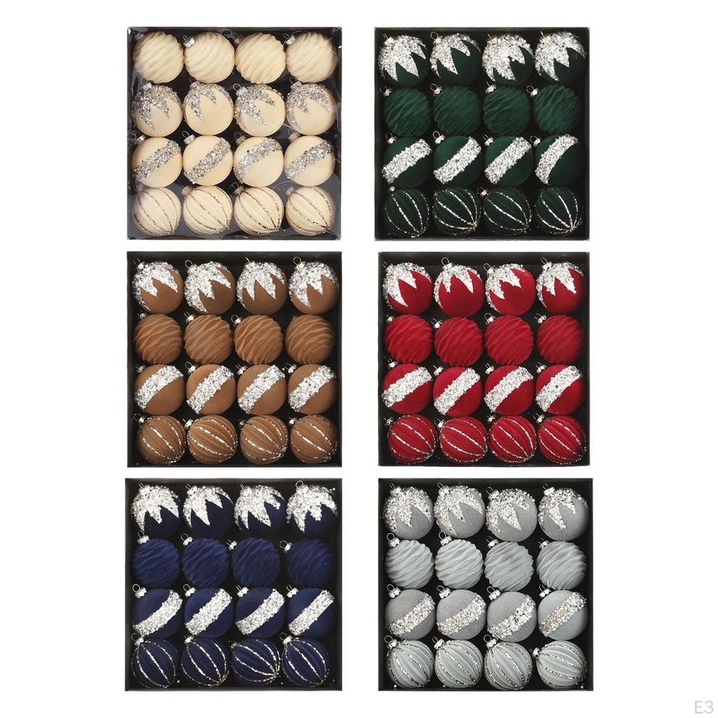 16 Stück Samt Weihnachtskugel Ornamente Dekoration Heimdekor Bruchsicher Dekorativ