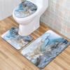 Marble Bathroom Shower Curtain Bath Towel Floor Mat Five-Piece Set Bathroom Toilet Carpet Shower Foot Mat