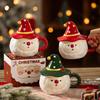 Santa Claus Cup with Lid Cartoon Ceramic, Cute Mug, High-value Gift Water Cup Mugs Milk Juice Coffee Cups Kawaii 450ml