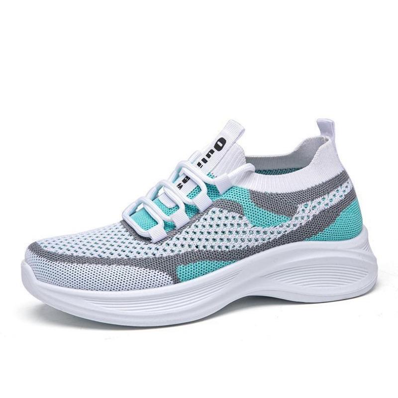 Women's Shoes Summer New Versatile and Comfortable Casual Knitted Mesh Breathable Board Shoes Casual Shoes Mesh Shoes Lace-up