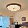 American Retro Mid-Century Walnut Crystal Ceiling Light for Master Bedroom, Study, or Restaurant