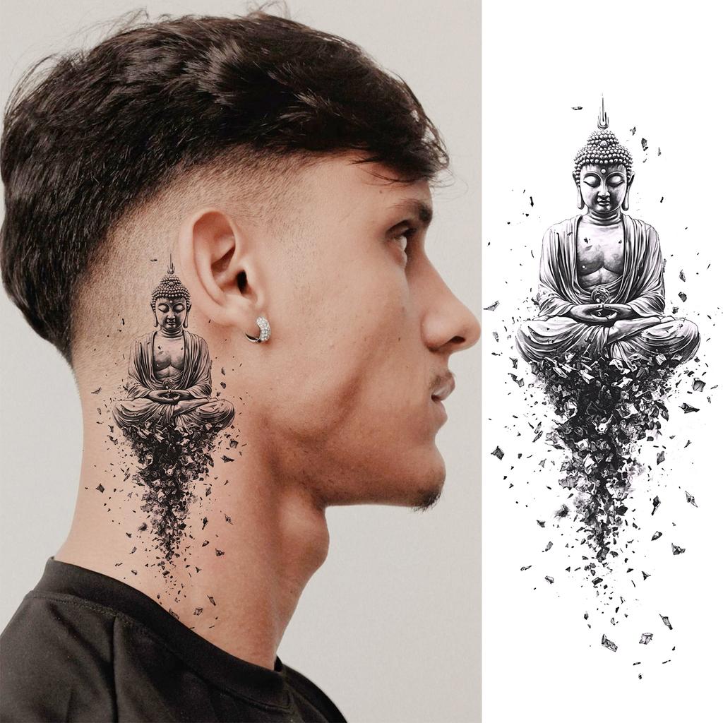 1 Sheet Halloween Dark Gothic Phoenix Temporary Tattoo For Men Women Neck Forearm, Waterproof Realistic Temp Fake Tatoo Stickers