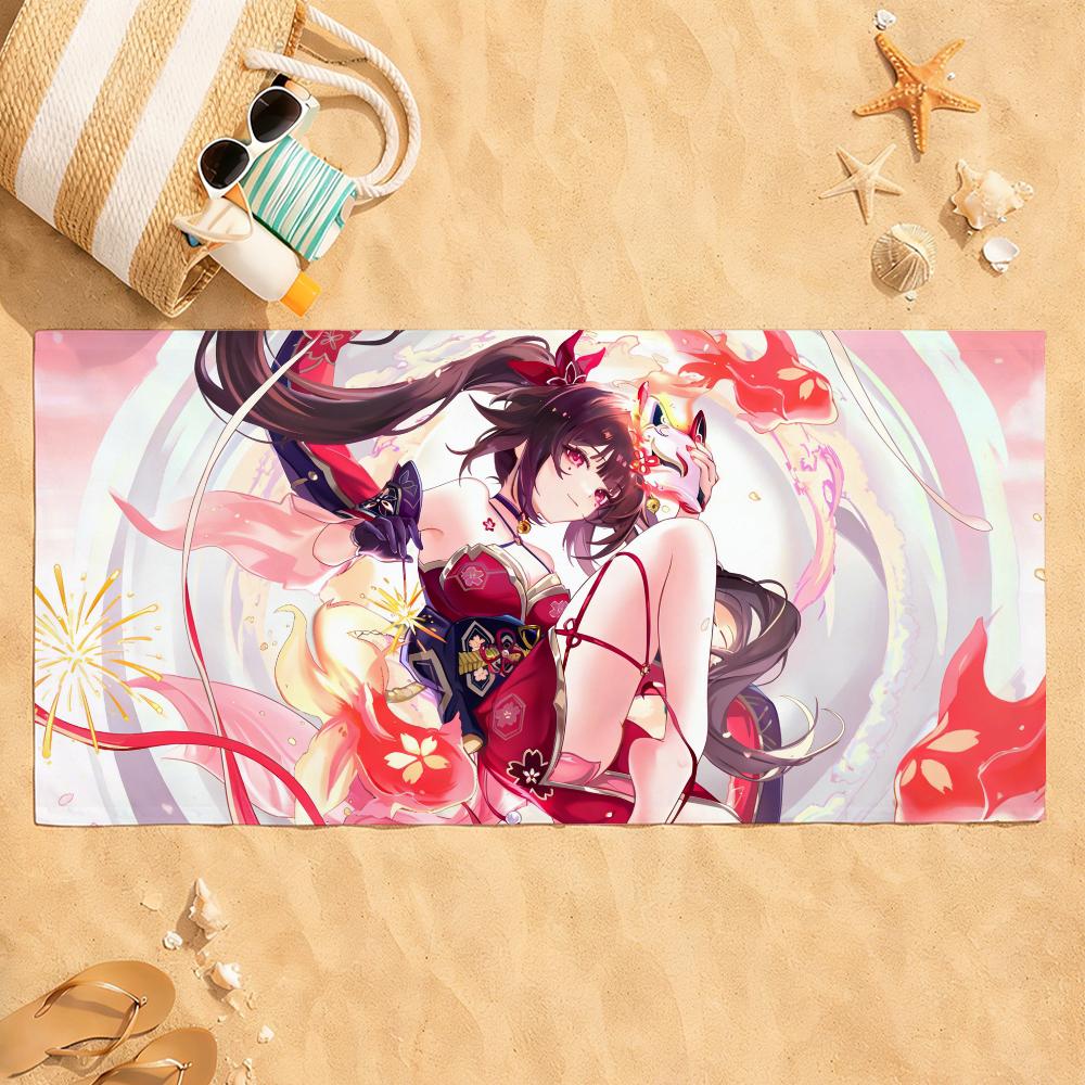 Game Honkai Star Rail Sparkle Towel Quick Dry Absorbent Beach Towel for Sports, Fitness, Swimming and Outdoor Activities