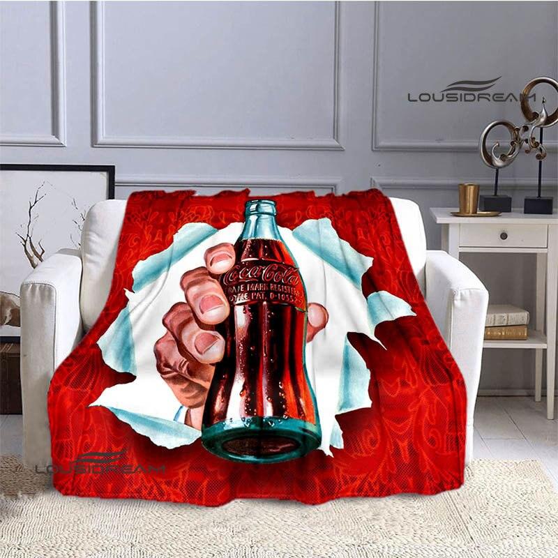 Coke logo printing blanket art decorations children's warm blankets flannel soft and comfortable blankets home travel blankets