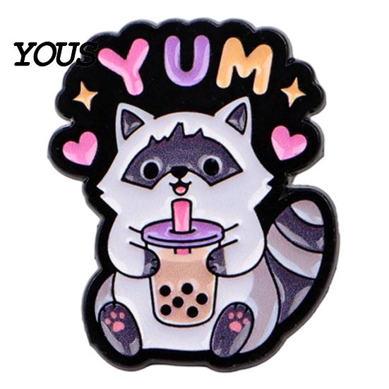 Lightweight Clothes Pins Cartoon Raccoon Brooch Pin, Animal Decorative Enamel Badge, Alloy Lapel Pin for Jackets Backpacks Hats Scarves
