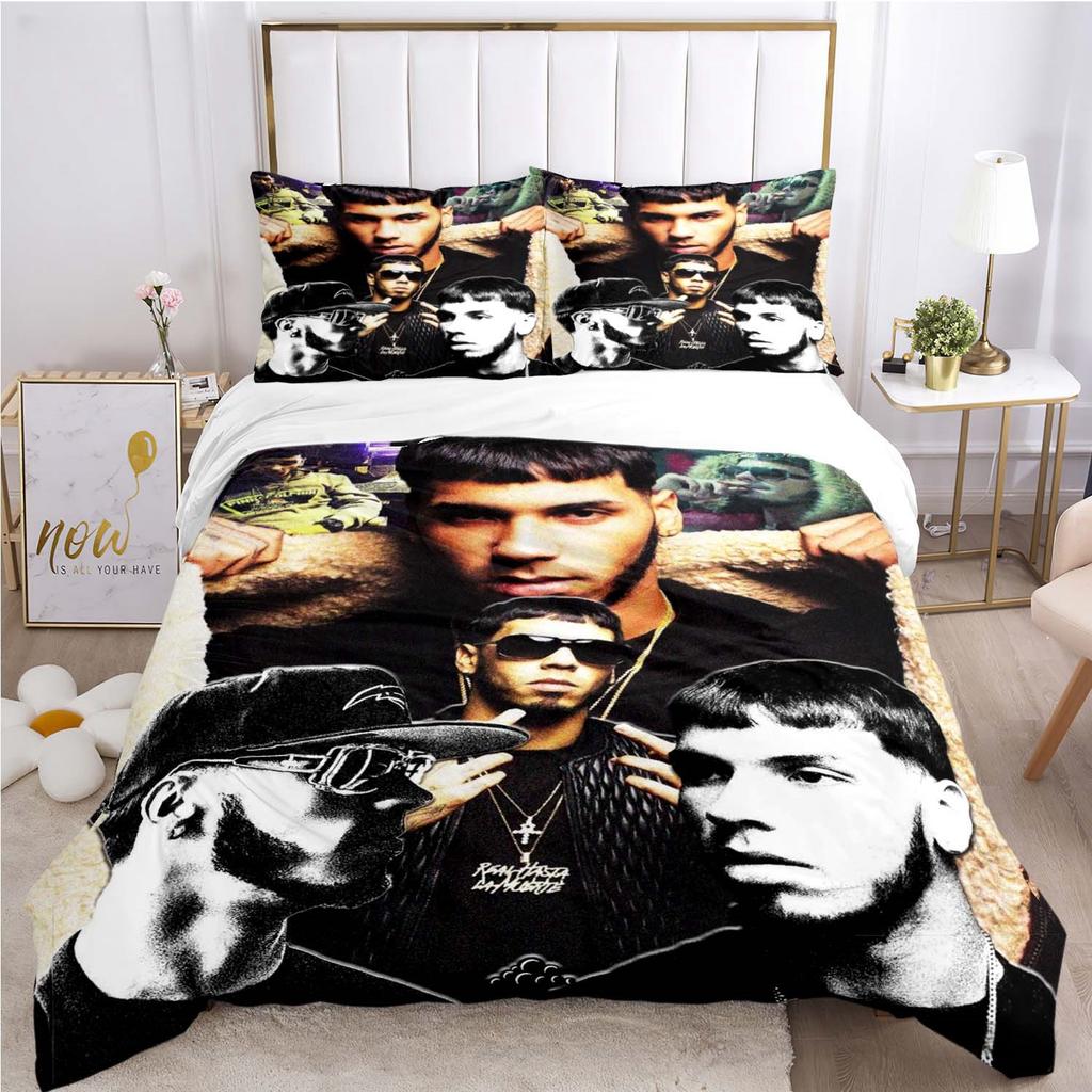 Anuel AA Rapper Hip Hop Singer All Season Duvet Cover Bedding Set Soft Quilt Cover and Pillowcases Teen Single_Double_Queen_King