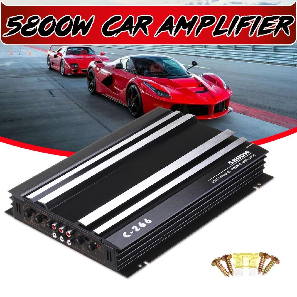 12V 5800 Watt 4 Channel Car Audio Power Amplifier Amp Aluminum Alloy Black 20Hz~20KHz