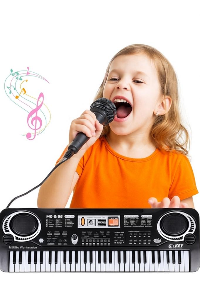 Keyboard for children, electric piano for children, microphone, 61 keys