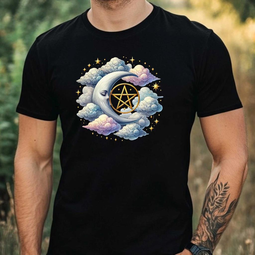 T-Shirt Herren Wicca Symbole Motiv Baumwolle Größe XS bis 5XL
